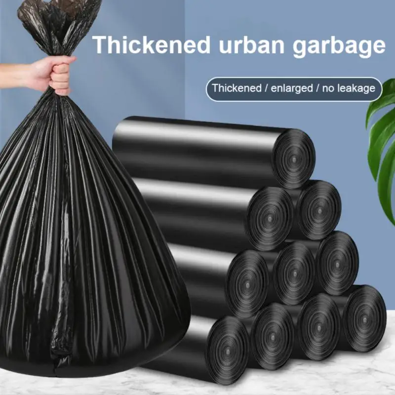 Garbage Large Kitchen Bags 15pcs/1roll Black Disposable Cleaning Bag