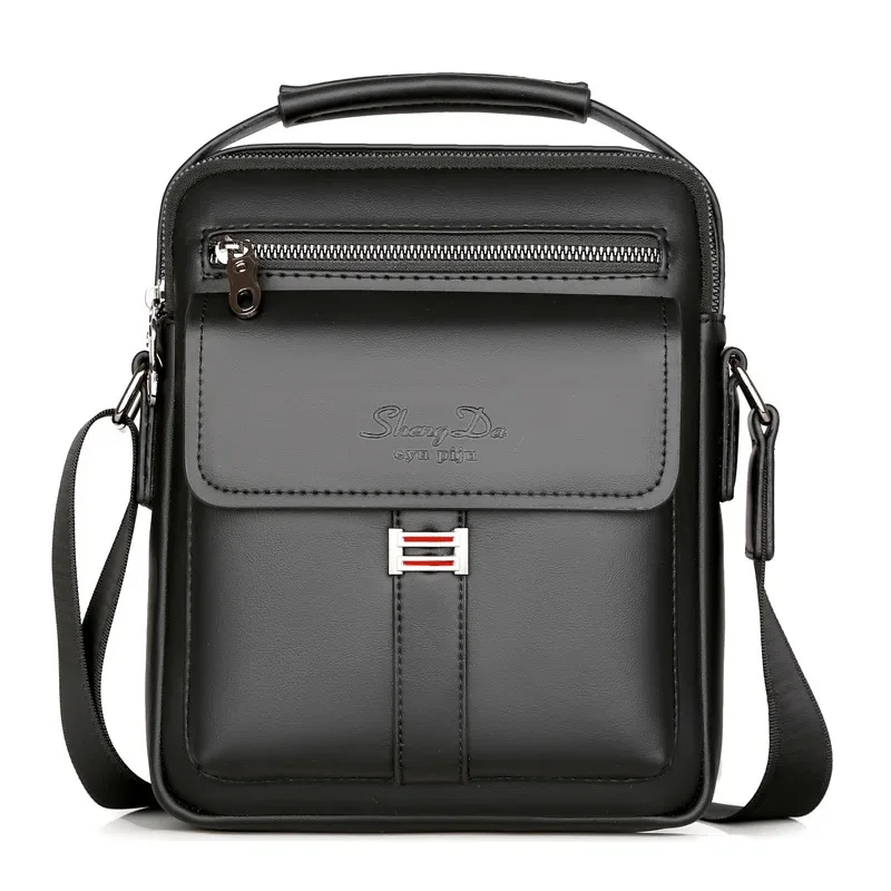 Cowhide Men\'s Shoulder Crossbody Bag Business Genuine Leather Casual Bag Small Handbag Travel Work Bags