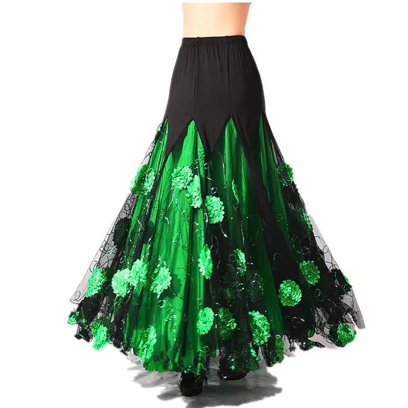 Womens Modern dance skirt show ballroom dance swing skirt waltz