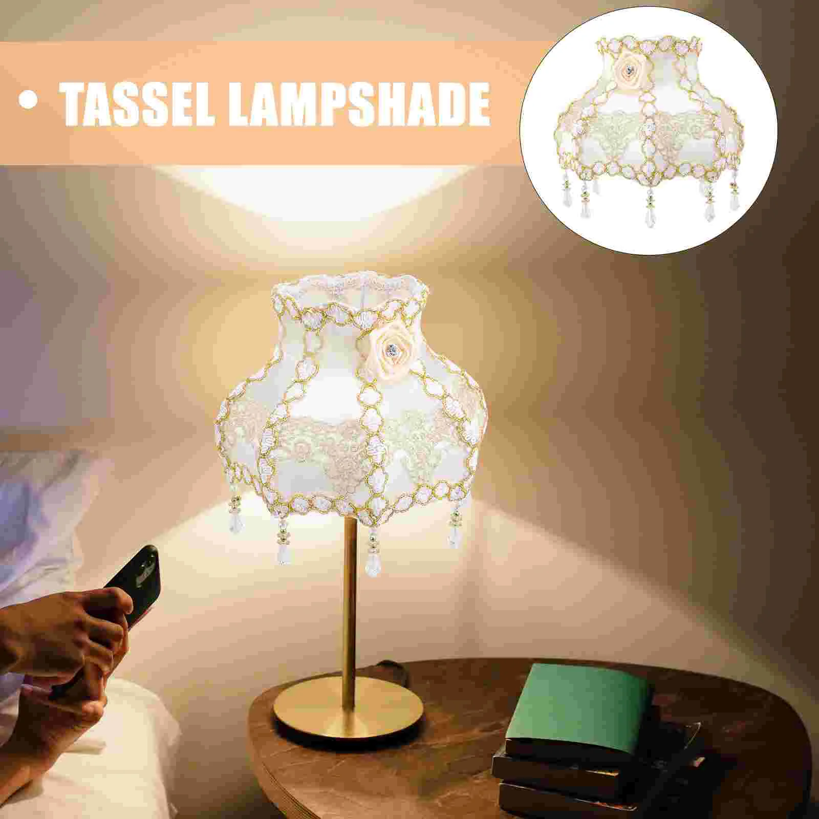 

Retro Decor Lamp Shade European Lampshade Unique Shades Delicate Western Vintage Hotel Table Fabric Room Aesthetic