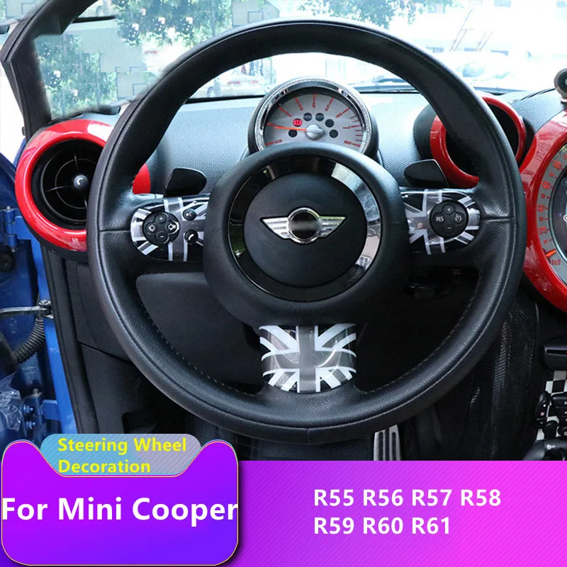 

Автомобильный Стайлинг для Mini Cooper R55 R56 R57 R58 R59 R60 R61 Автомобильная Кнопка рулевого колеса декоративные стикеры наклейки Clubman Countryman