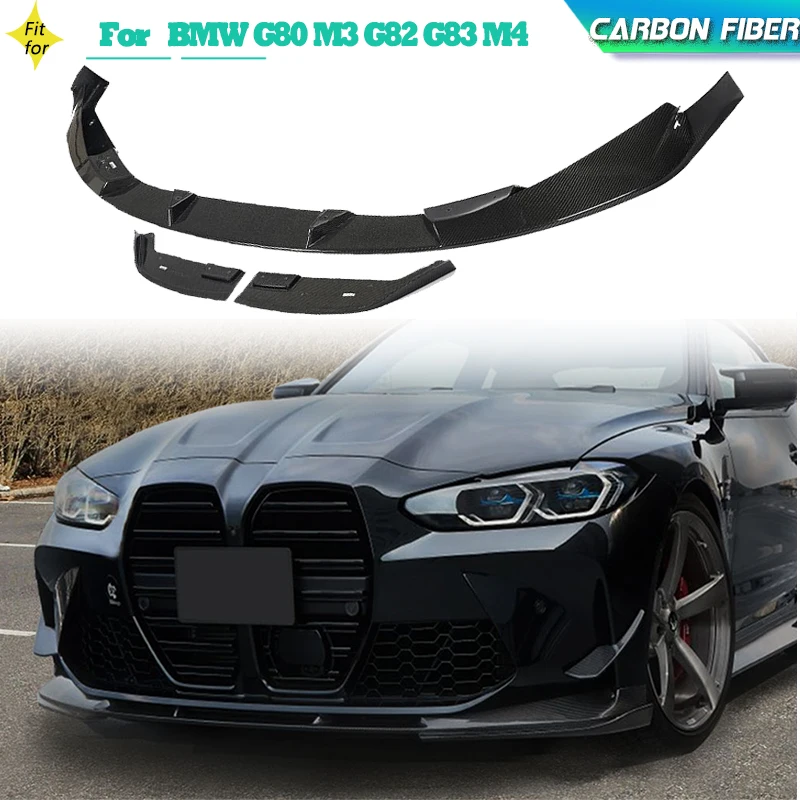 

Carbon Fiber Car Front Bumper Lip Splitters Spoiler For BMW G80 M3 G82 G83 M4 2021-2023 Front Lip Chin Guard Apron Body Kits