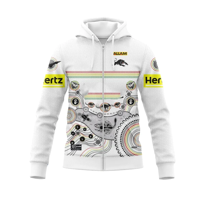 Sudadera con capucha y cremallera 2024 Penrith Panthers Media Jersey - Gris