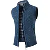 2023 Autumn Winter New Solid Color Fashion Stand Collar Sleeveless Tank Top Man Casual Loose Zipper Pockets Warm Knitting Vest 3