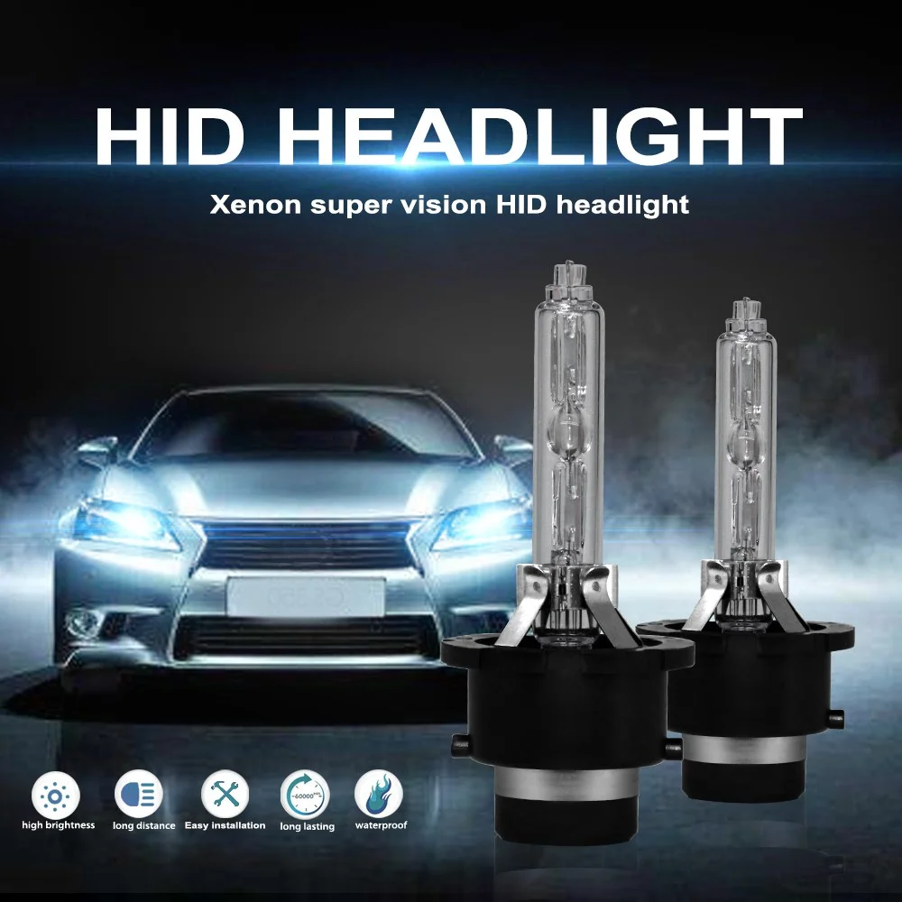 35W D4S Car HID Xenon Light Bulb 4300K 5000K 6000K 8000K 10000K 12000K 12V Auto Lights Bulb Headlight 2pcs