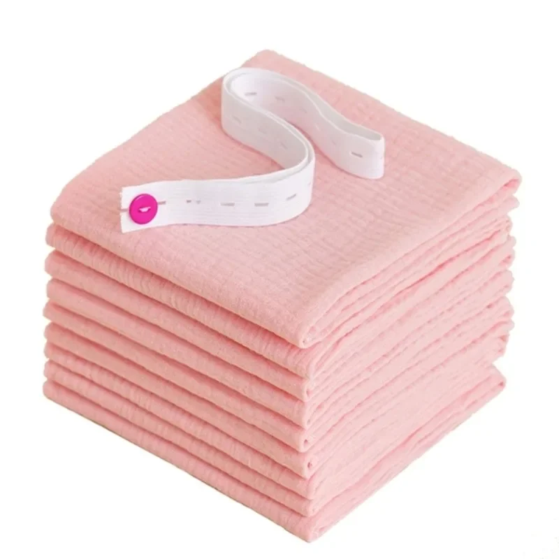 8pc Cotton Baby Gauze Diapers for Newborn Babies Nappy Changing Washable Reusable Double Layer Soft Baby Towel Burp Cloth - 6