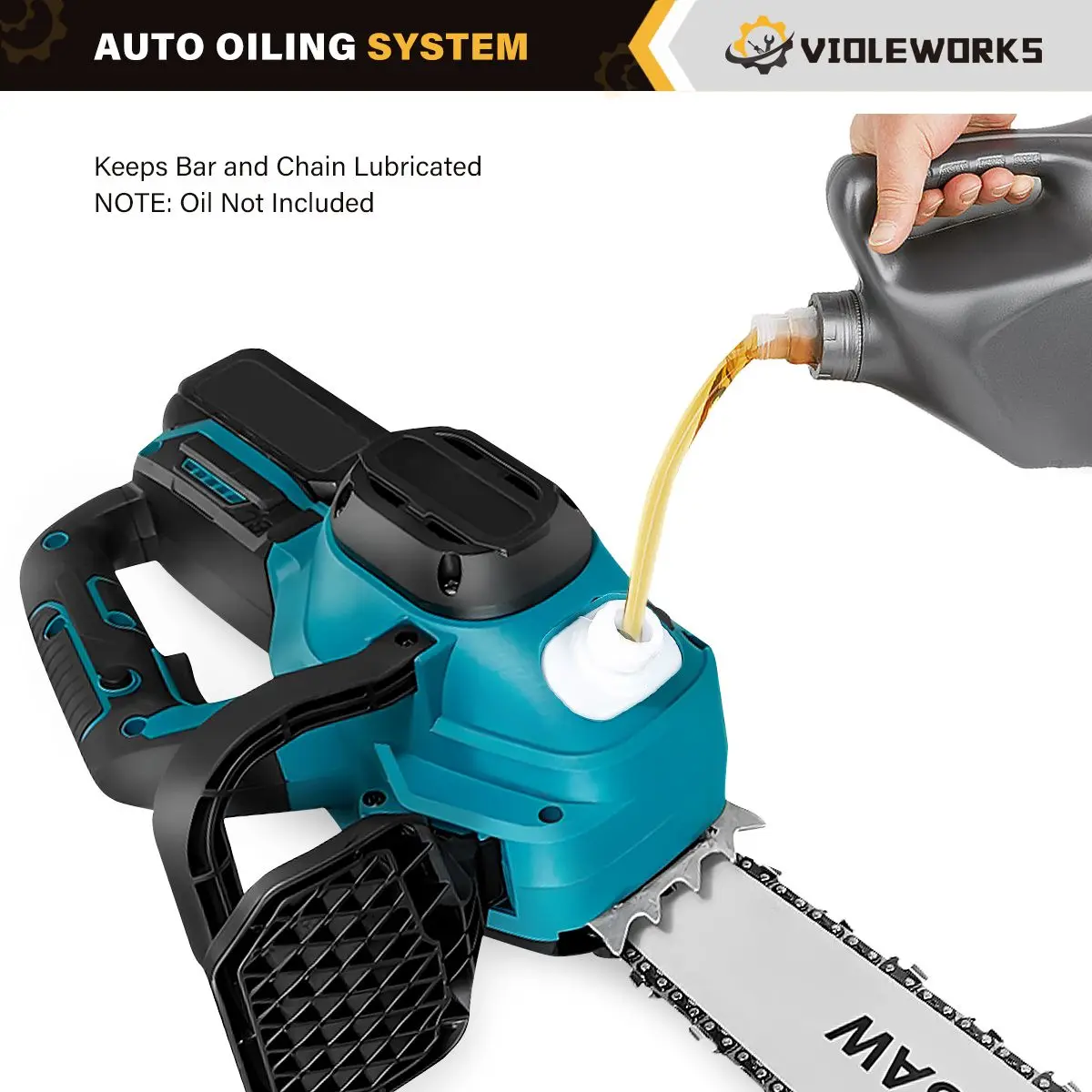 Electric Chainsaw 16 Inch Brushless Electric Chainsaw Garden Cordless Saw Automatic Oil Filling Tree Branches Cutter for Makita 18V Battery
