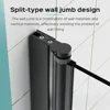 34" W x 58" H Frameless Folding Pivot Bathtub Door, 1/4" (6mm) Thick SGCC Clear Tempered Glass Door, Bathroom Pivot Bifold 2