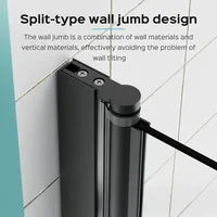 34" W x 58" H Frameless Folding Pivot Bathtub Door, 1/4" (6mm) Thick SGCC Clear Tempered Glass Door, Bathroom Pivot Bifold 2
