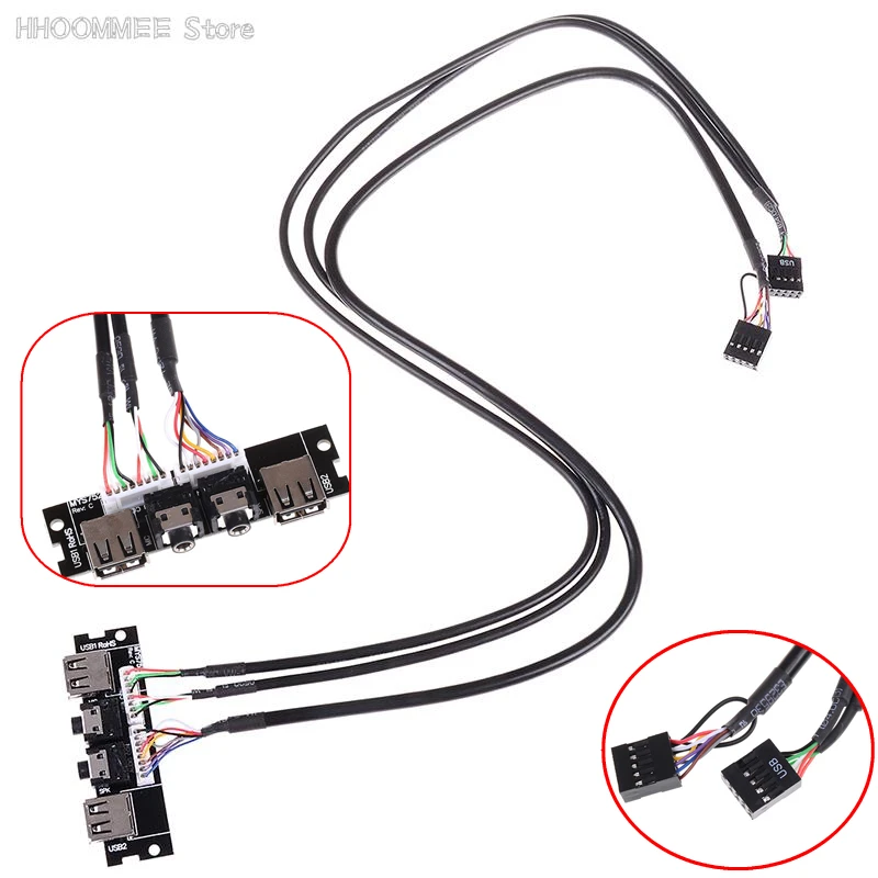 1*Audio Cable PC Computer Case PCB Front Panel USB 2.0 Audio Port Mic Cable Motherboard