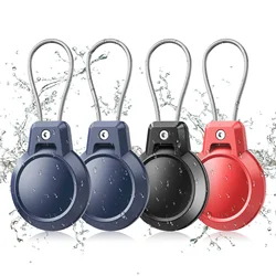 Waterproof Airtag Holder with Wire Cable and Keychain for Luggage and Backpacks (2BLBR - 4pcs)