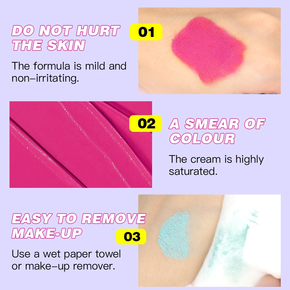 QIBEST Face Body Painting Make Up Face Color Eye Shadow Easy To Clean Cosmetic Body Paint Stick Festival Pigment For Halloween 4