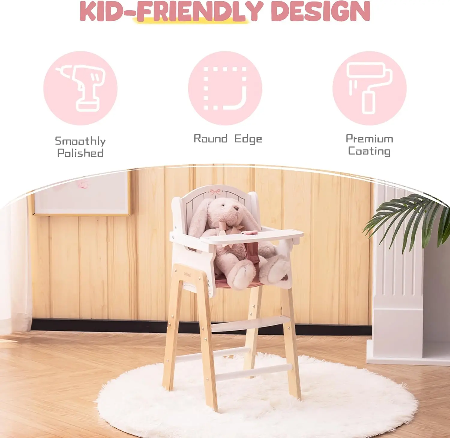 Wooden Doll High Chair 5