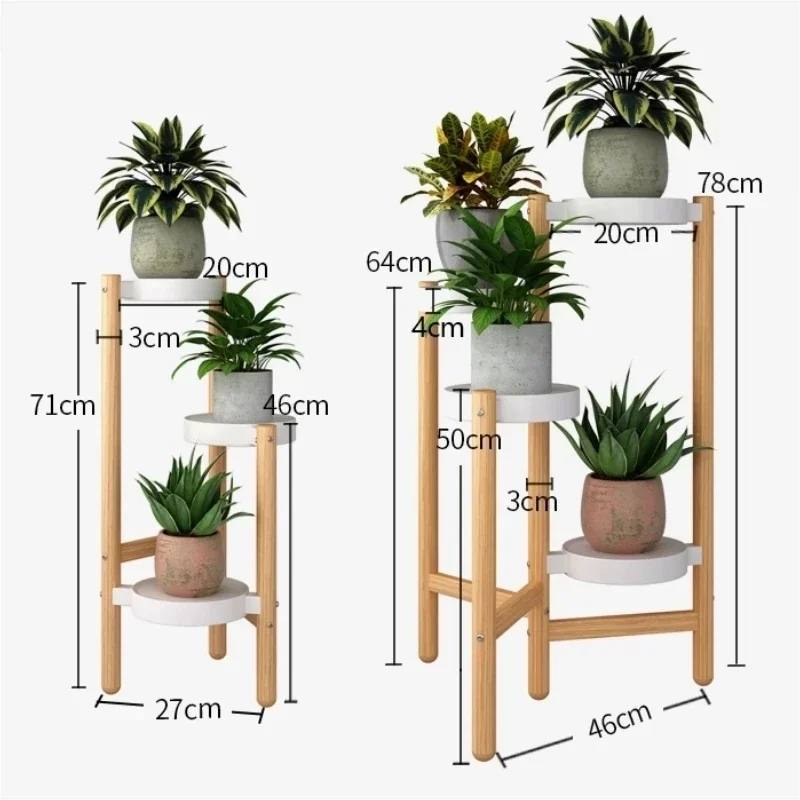 Bamboo Plant Stand Indoor/Outdoor Corner Display Rack 3/4/5 Tier Round Planter Shelf Flower Pot Holder Ladder Display