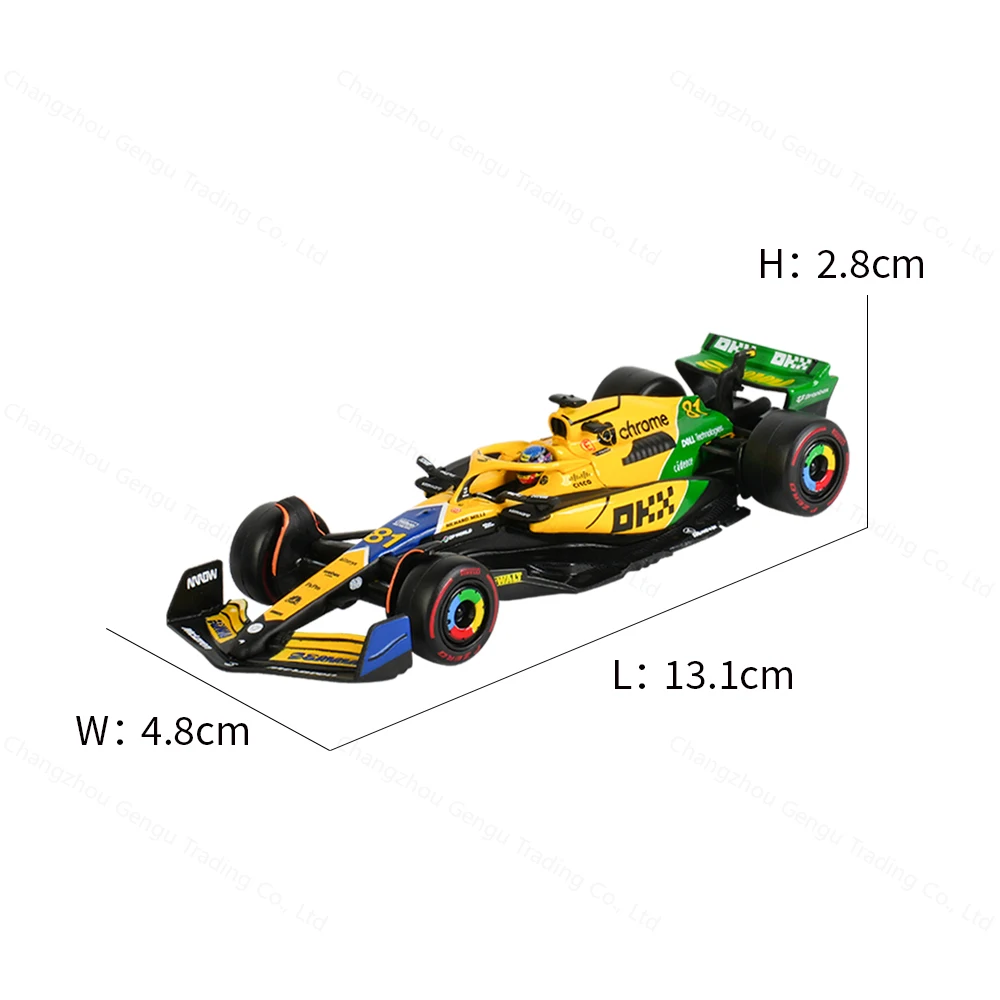 Bburago 1:43 McLaren 2024 MCL38 Monaco Miami GP F1 Formula Racing Car Static Simulation Diecast Alloy Model Car Acrylic Box 5