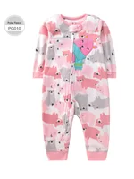 Baby Clothes Spring Autumn Polar Fleece Toddler Girls Romper Cute Animals Warm Jumpsuit Kids Pajamas Small Children Overalls 2