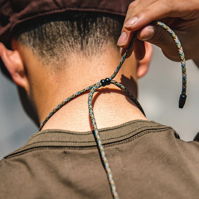 Maden Vintage Portable Glasses Chain Genuine Leather Necklace