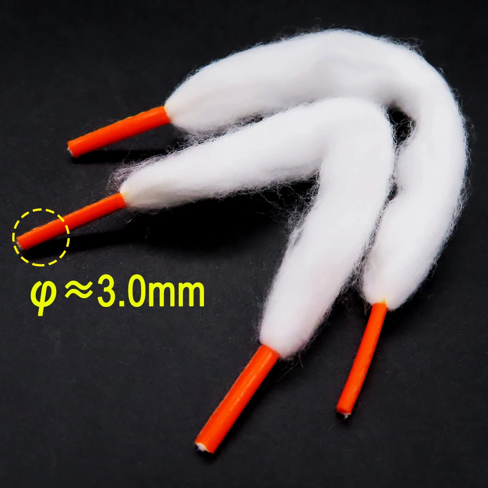 Universal Organic Cotton 2Heads Style Replacement Cotton Bar Wiping Cloth Materials 3.0mm 2.5mm 100Pcs