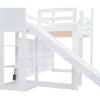 Bunk Beds Twin Size House Loft Bed with Slide, Storage Shelves and Light, Climbing Ramp, Low Loft Bed Frame, Bunk Beds for Kids 2