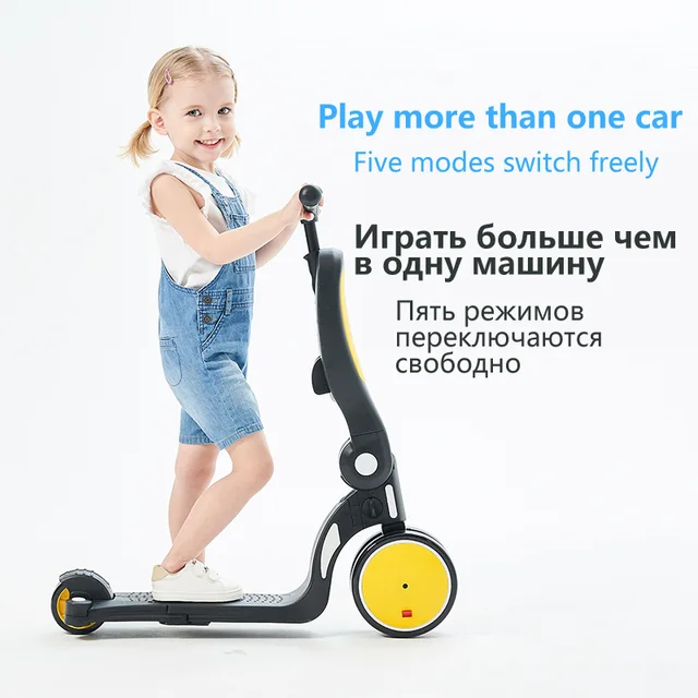 Outdoor Toys Children's Scooter Tricycle 5 In 1 Scooter Balance Bike Walker Infant Scooter Bicycle for 3 To 6 Years Old 4