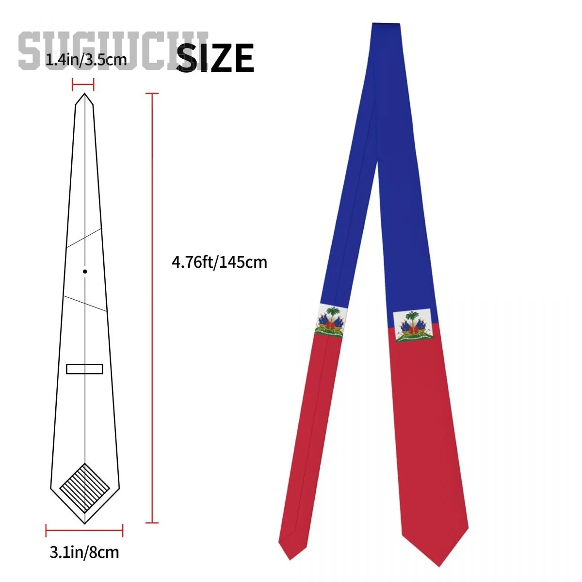 Haiti Flag Emblem Men Women Neck Ties Casual Plaid Tie Suits Slim Wedding Party Business Necktie Gravatas