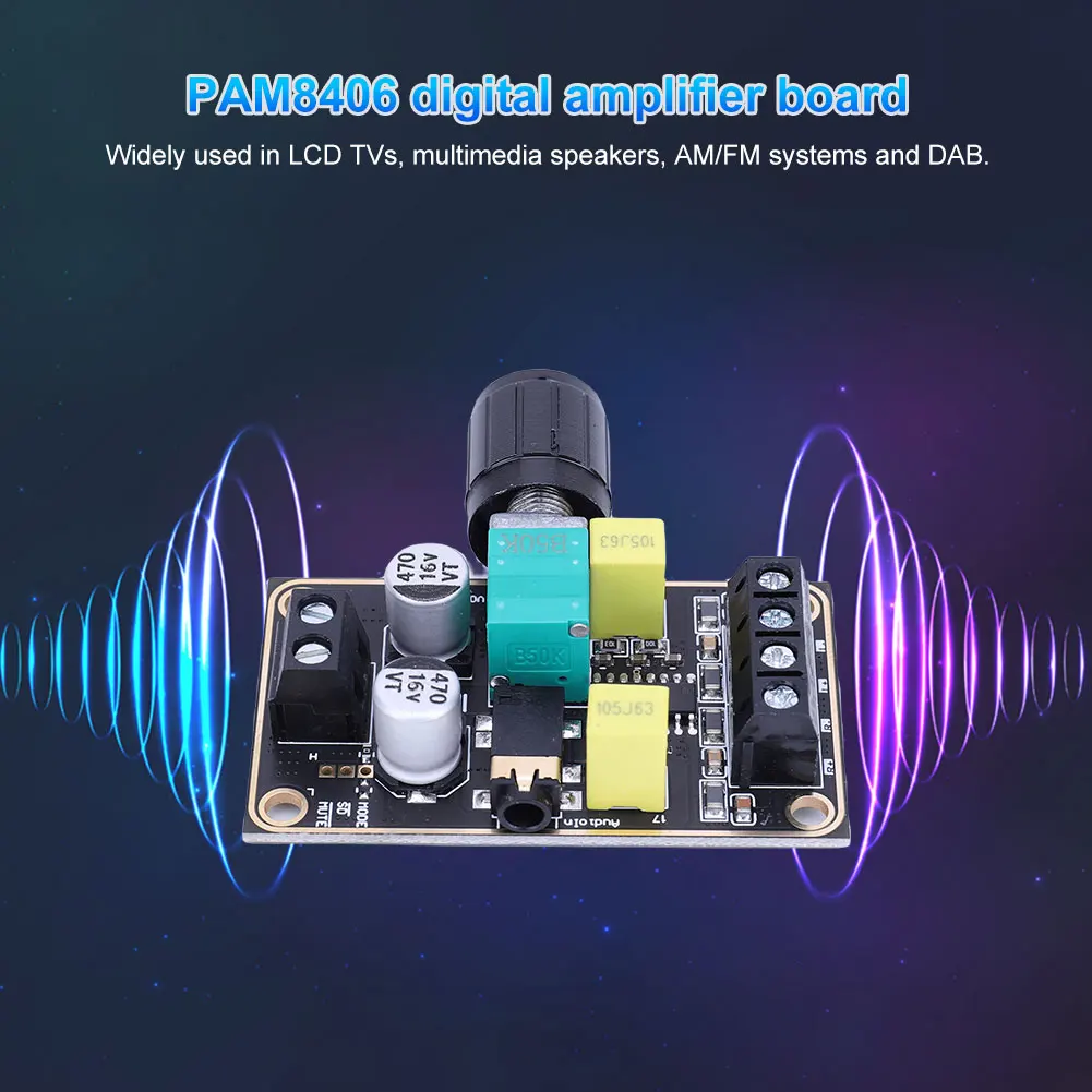 PAM8406 Audio Stereo Amplify Board 5Wx2 Dual Channel Stereo Digital Amplifier Board DC5V Class D for Speaker Sound System DIY - 2