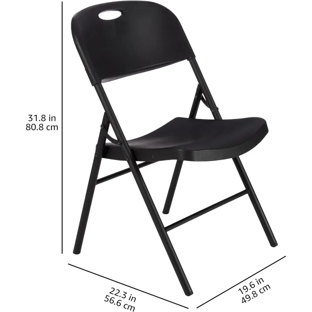 Folding Plastic Chair with 350-Pound Capacity - Black, 6-Pack, Dining Room Chairs 5