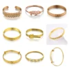 Golden Bracelets Round Frosted Metal Bangles Womens Hand Bracelets Geometric Gold Silver Plated Opening Bracelets Jewelry Gifts 1