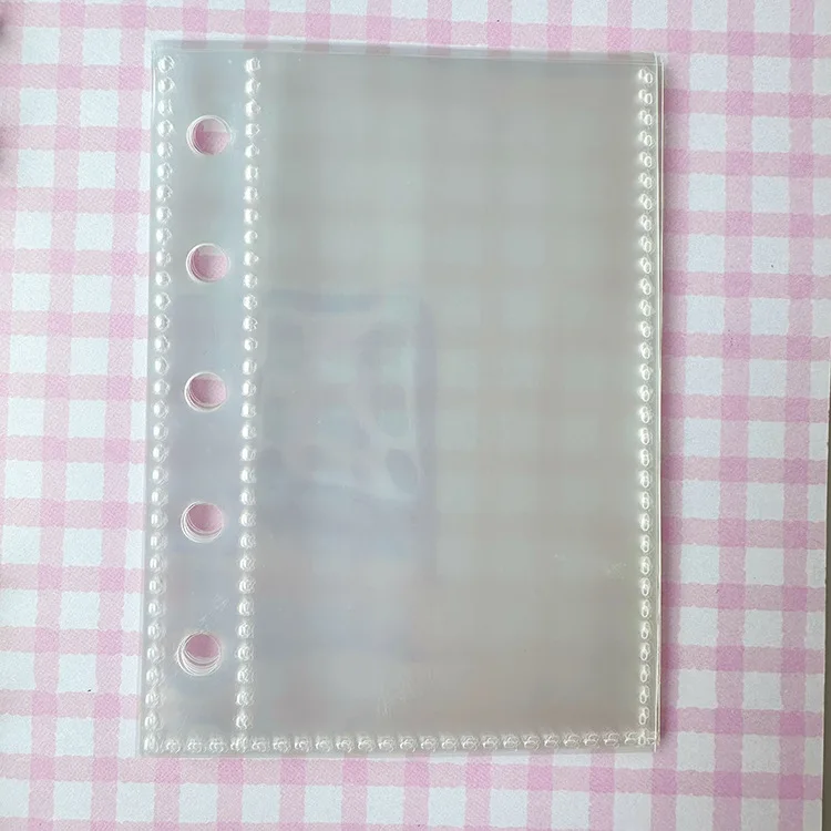 Glitter 5-Hole Transparent Colored Binder Cover - Journal & Sketchbook Accessories, Diary Office Supplies