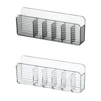 Makeup Wall Organizer Waterproof Cutout Wall-mounted Makeup Organizer Transparent Cosmetics Tray Home Organization Bin 1