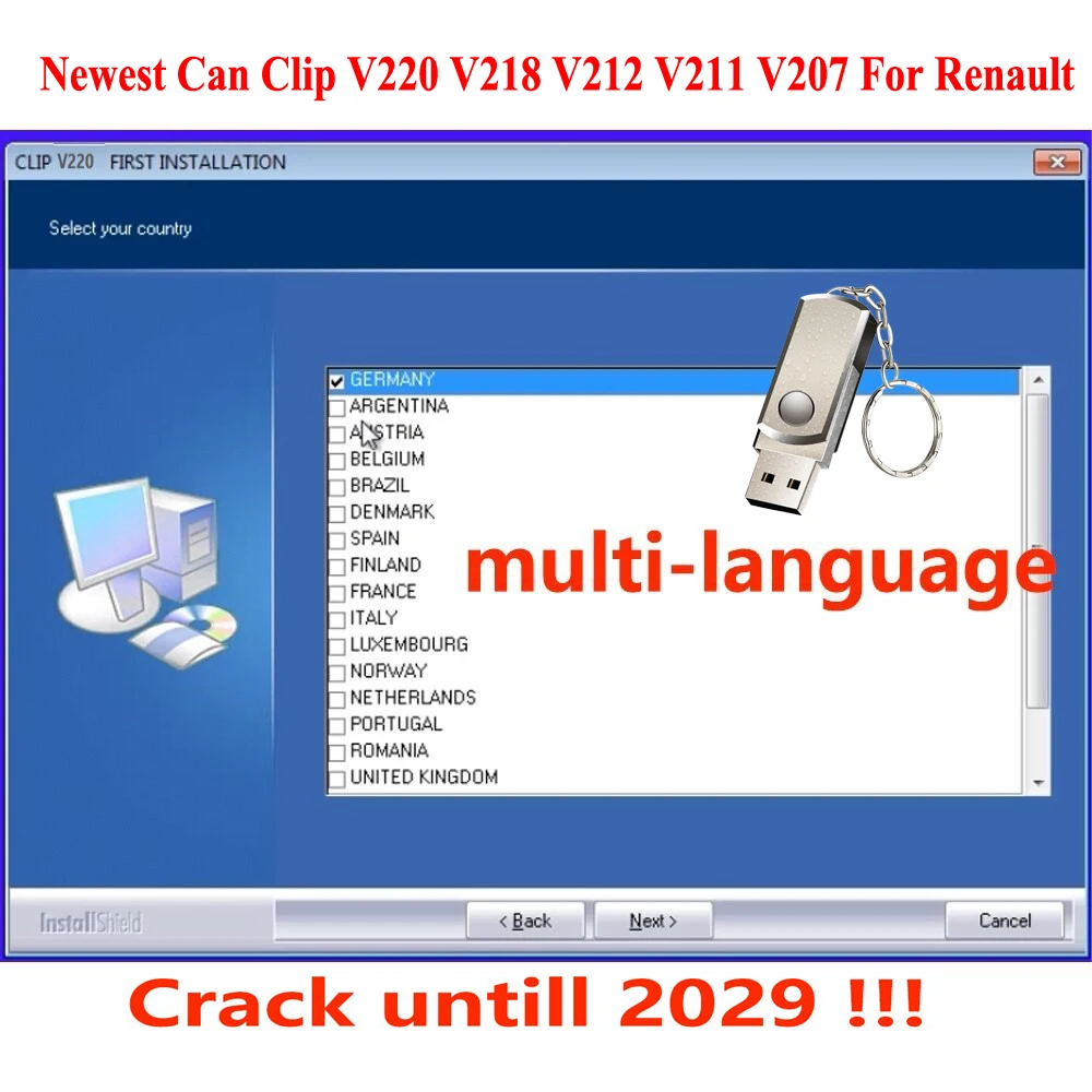 NewestCanClipV220V218V212V211V207ForRenaultOBD2Diagnostic