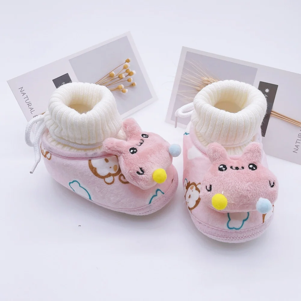 Newborn Baby Shoes Winter Warm Boy Girl Snow Boots Cute Soft Toddler First Walkers Anti-slip Booties Infant Crib