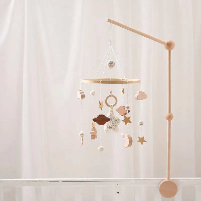 Baby Rassel Spielzeug 0-12 Monate Holz Mobile Auf Dem Bett Neugeborenen Spieluhr Bett Glocke Hängen Spielzeug Halter Halterung infant Krippe Junge Spielzeug – Detail 15