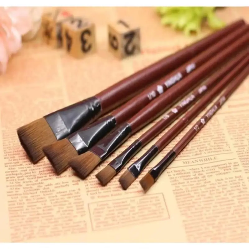 6Pcs/Set Nail Art Brush Gradient Blending Brush Comb Lace Brush Flower Painting Phototherapy Brush Tool Art Supplies