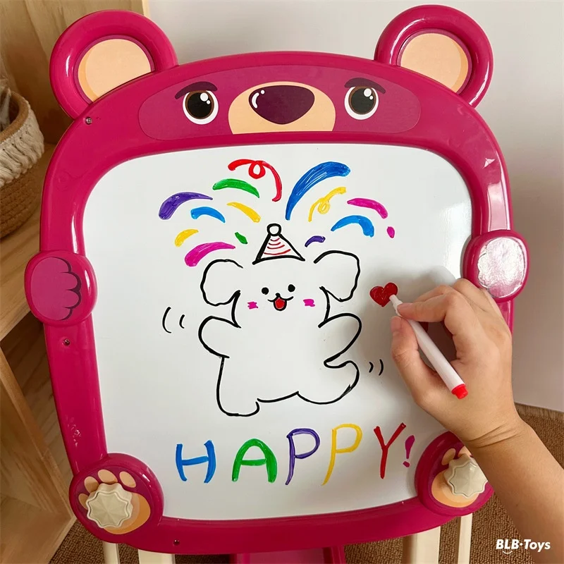Blb Toys 접이식 양면 이젤 자석 화이트보드 칠판 다기능 쓰기 낙서 그림판 아트 키트