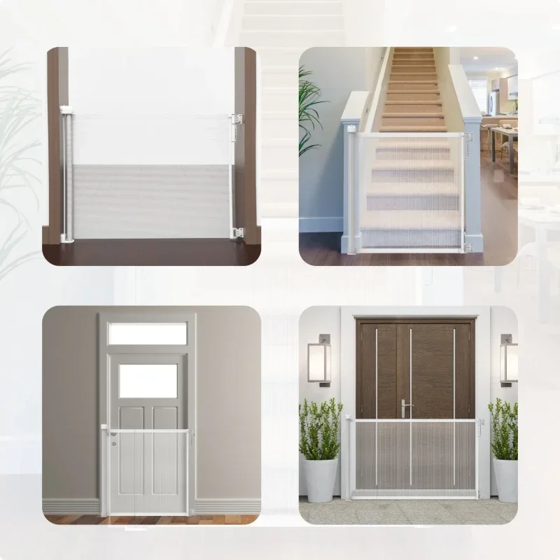 Baby Safety Gate Mesh Retractable Baby Gate Retractable Stair Safety for