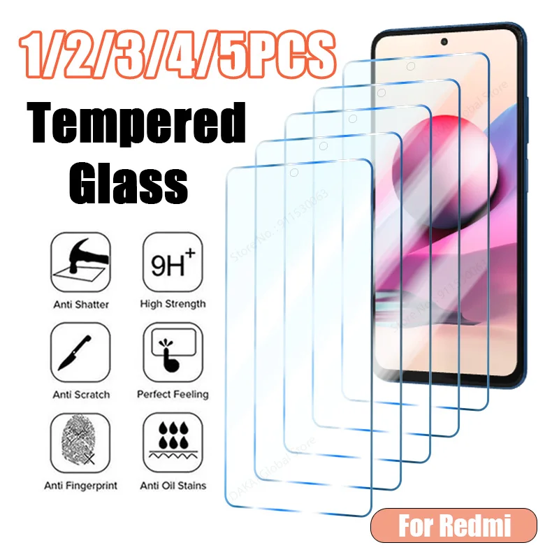 1/2/3/4/5PCS Tempered Glass For Redmi Note 12 11 Pro Plus 5G 10 Pro 9 8 7 11S 10S 9S Screen Protector for Redmi 12C 10C 9A 9C 9T