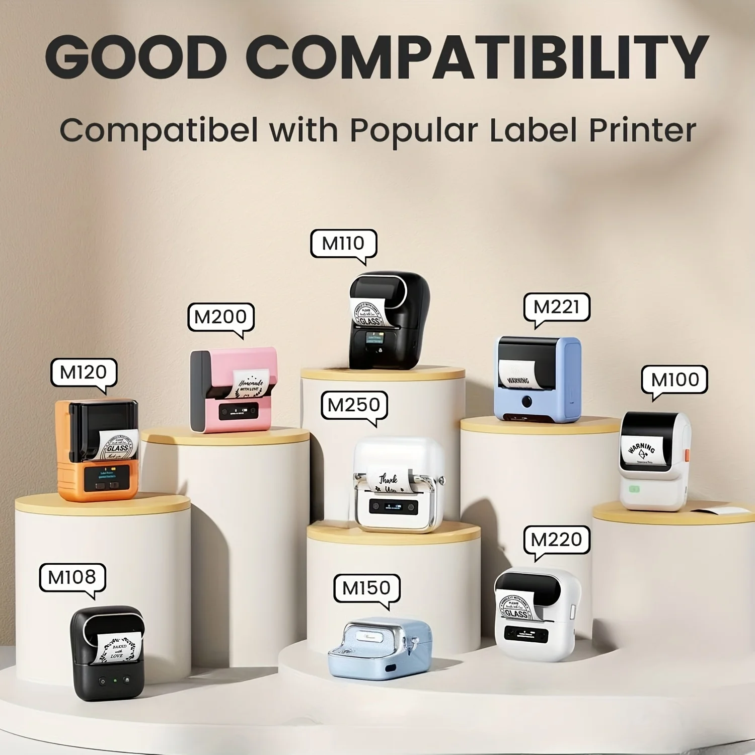 High-Adhesion 50x50mm Round Transparent Labels
