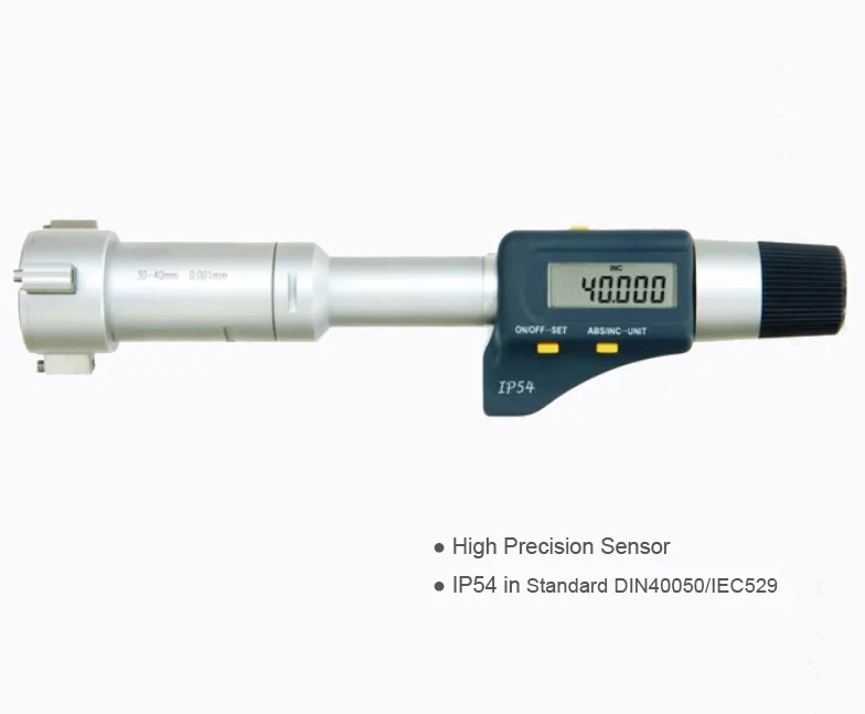 

Водонепроницаемый Высокоточный цифровой электронный трехточечный внутренний микрометр IP54 6-100 мм