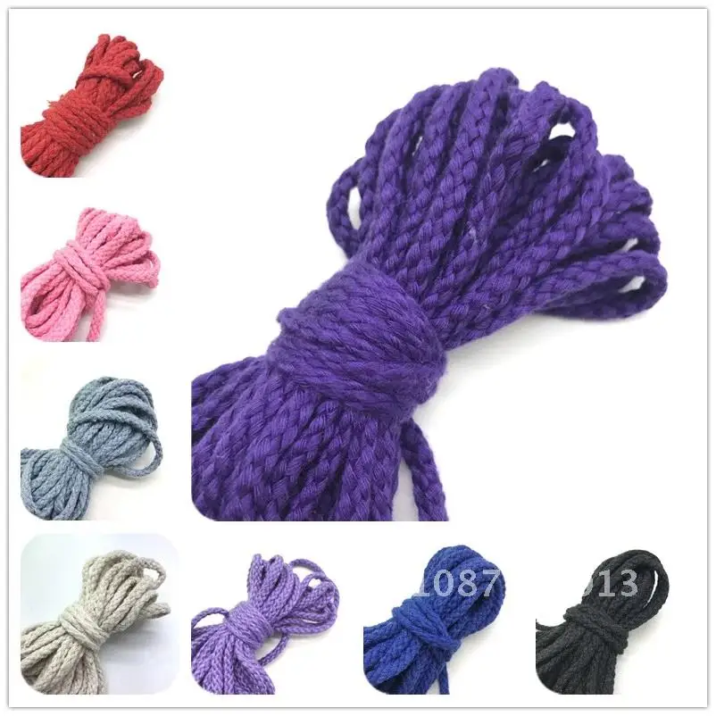 

5yards/lot 6mm Decorative Twisted Cord Rope Craft Cotton Rope For Handmade Decoration