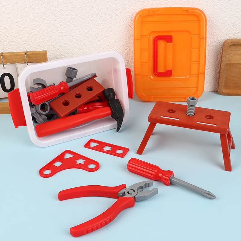 39Pcs Pretend Tools Kit Toys Play Repair Tool Set Engineer Simulated Plastic Construction Toys Toddler Kids Boys Gift