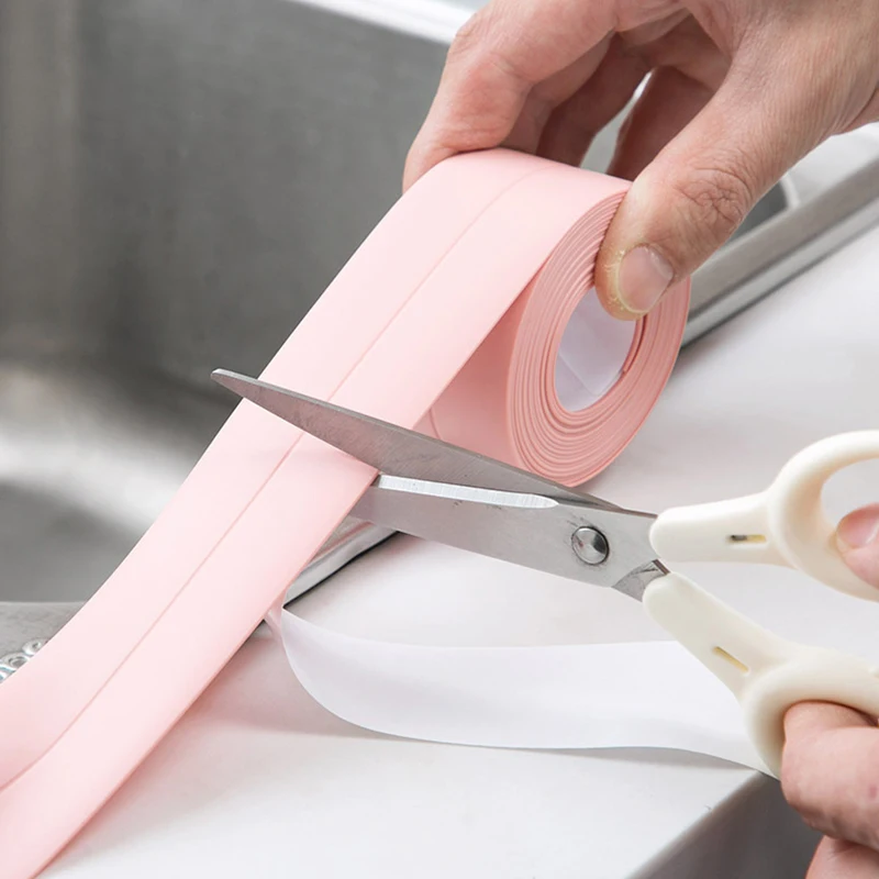 Door Seal Strip Sealing Strip Tape Waterproof Tape Sealing Tape Sealing Strip Rubber Seal Strip Silicone Seal Strip 1PC Bathroom Wall Stickers Waterproof PVC Adhesive Sealing Strip Tape Toilet Kitchen Caulk Tape Mold Proof Tapes Accessories