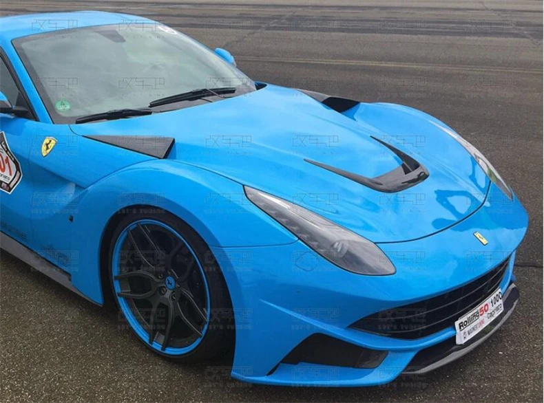 For Ferrari F12 2013-NO Real Carbon Fiber Front Engine Hood Bonnet Vent Decorate Tim Cover High Quality Car Accessories - - Racext 23