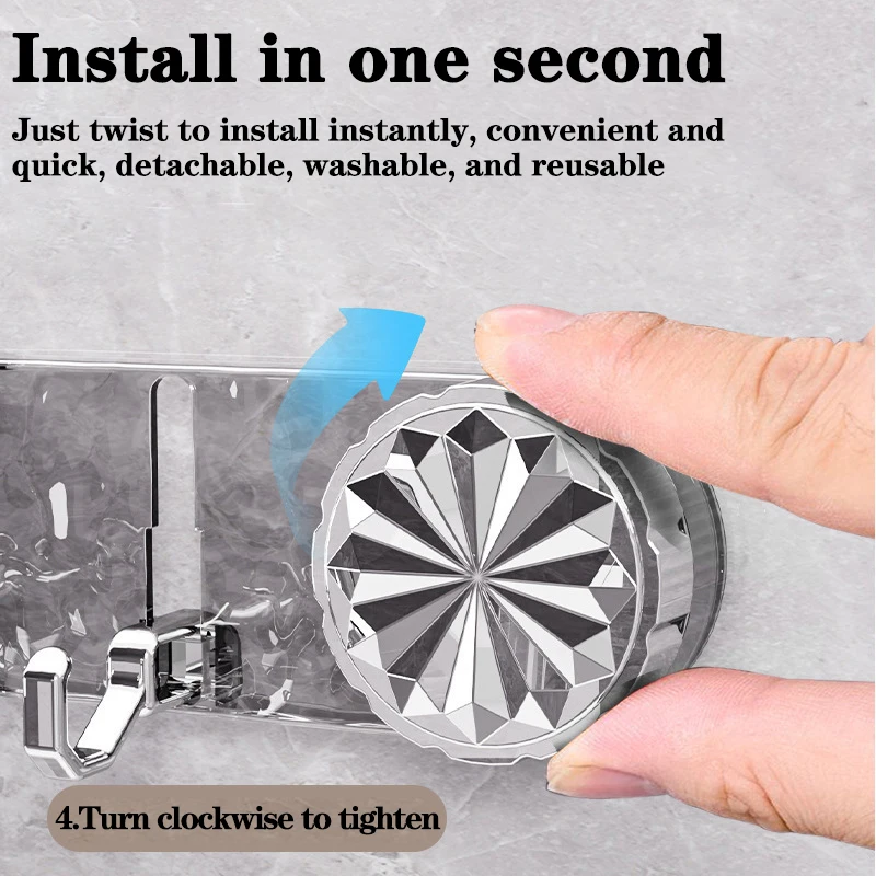 No-drill Suction Cup Long Row Hooks For Bathroom Wall Storage Behind Doors Traceless Adhesive Hooks