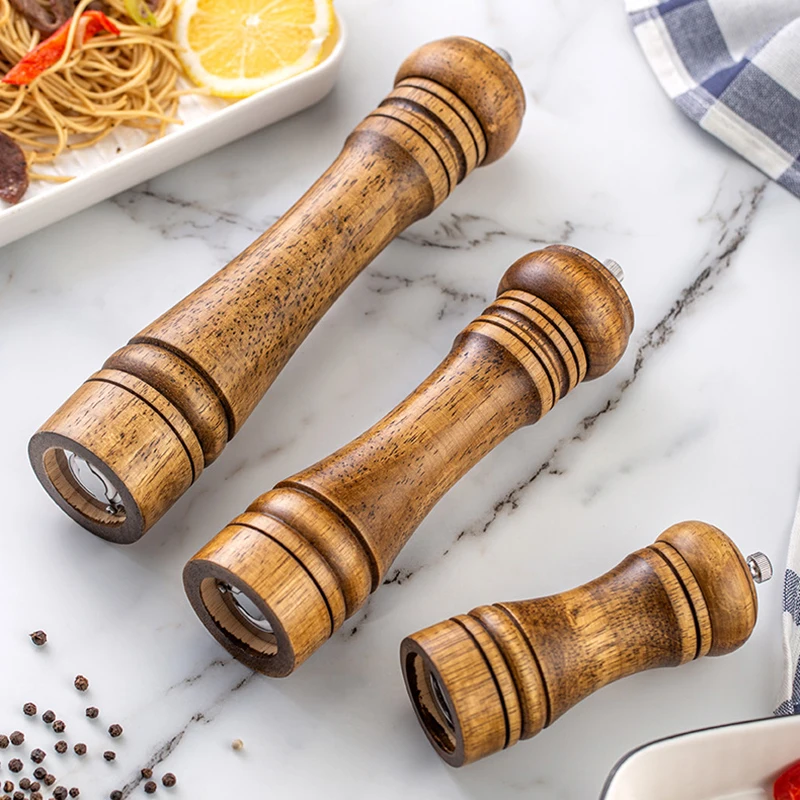 Classical Manual Salt And Pepper Grinder Oak Wood Seasoning Spice Grinder  5/8/10Inch Multi-purpose Mill Kitchen Cooking BBQ Tool - AliExpress