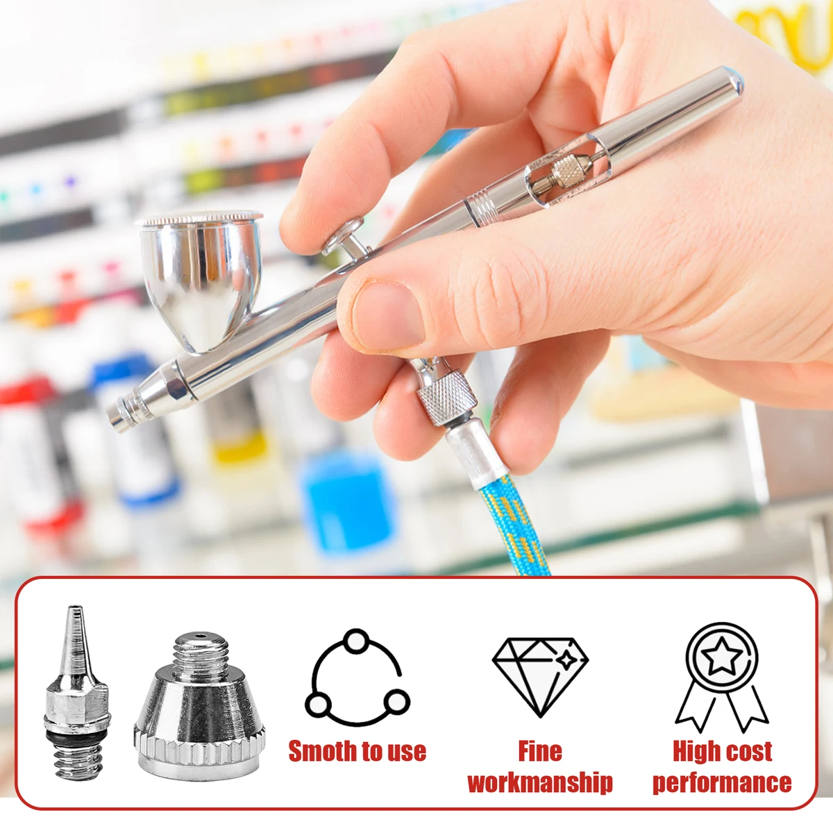 1/3pcs set 0.2/0.3/0.5mm Airbrush Nozzle Needle Airbrushes Spray Gun Spraying Paint Sprayer Replacement parts Tool Accessories — view 5