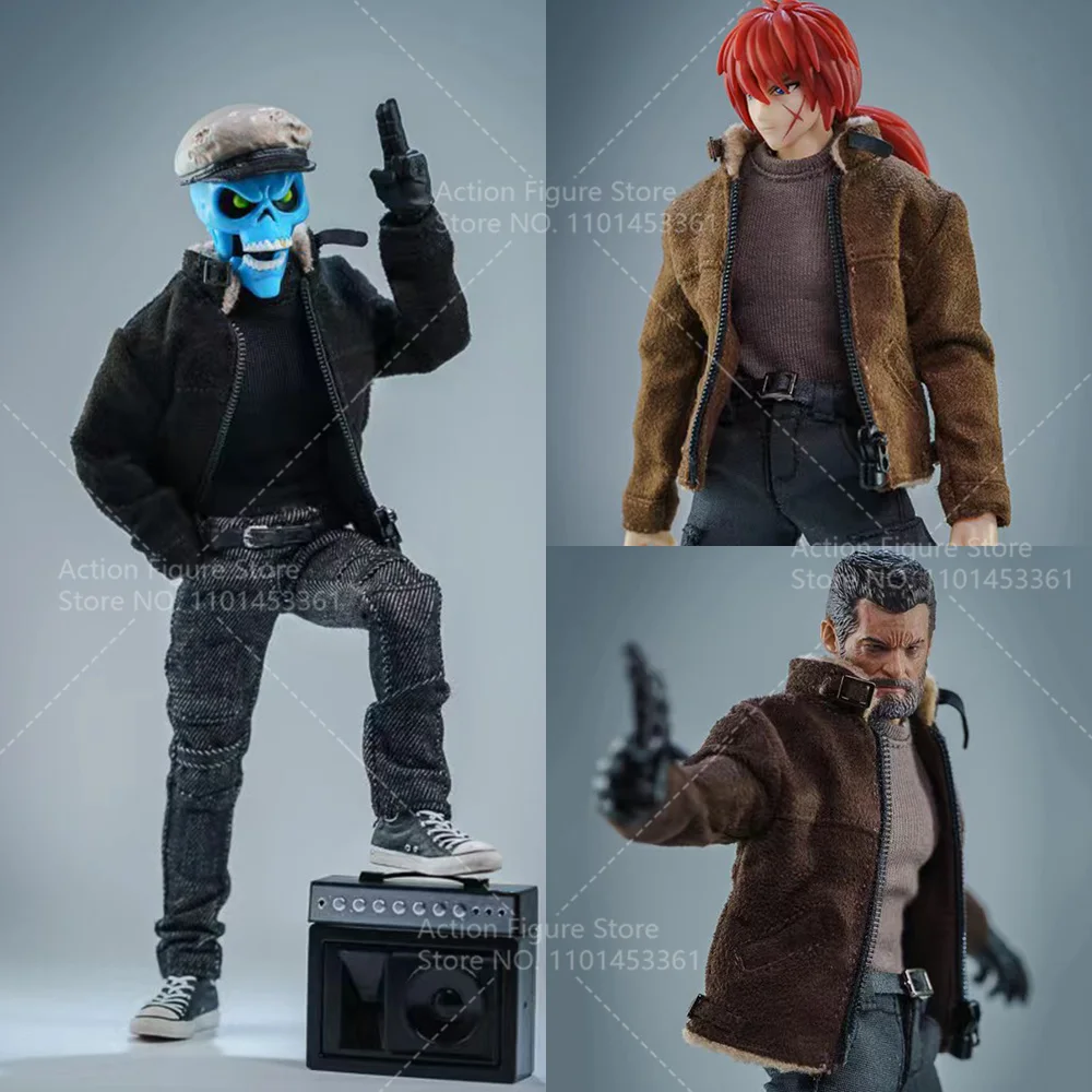 

Мужская замшевая куртка на молнии, с длинным рукавом и шерстяным воротником