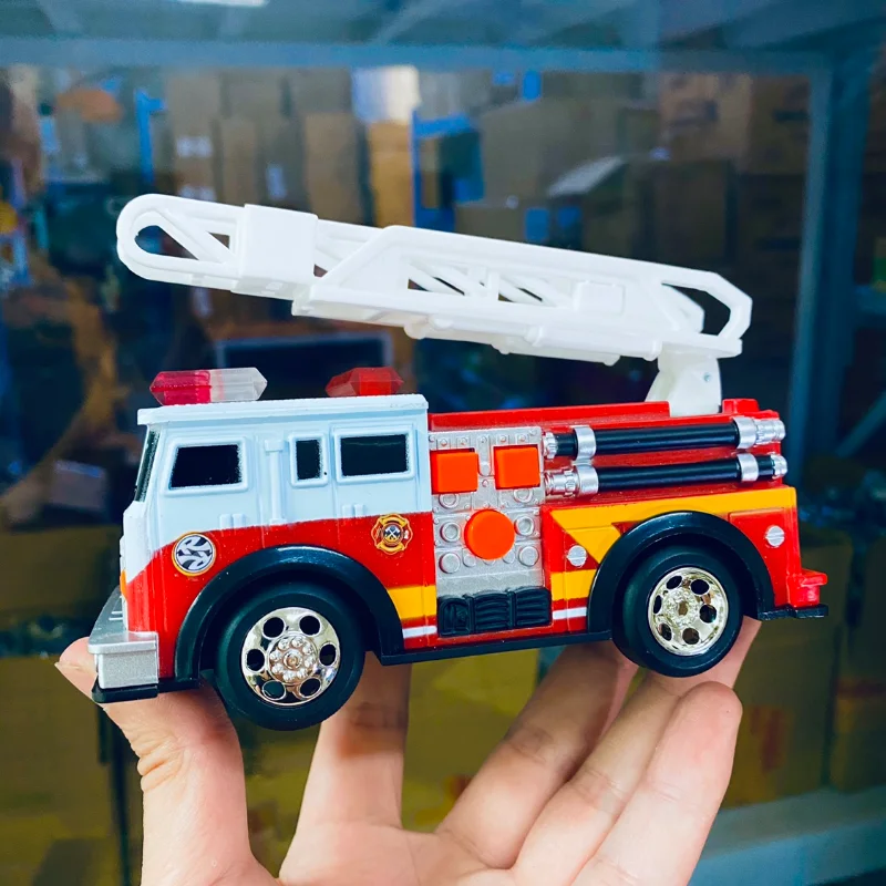 Diecast Vehicles Ladder Truck Ambulance Fire Engine Police Car Rescue Engineering Vehicle Acousto-optic Model Toy Kids Gifts