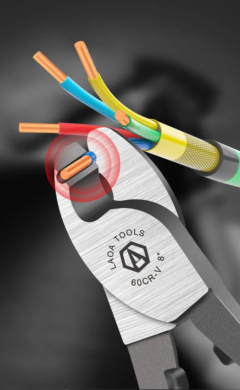 LAOA Cable Cutter CR-V Steel 6/8/10 Inch Crimping Pliers Bolt Cutting Electrical Wire Stripper Multifunction Hand Tools