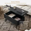 Brooklyn Lift Top Coffee Table for Living Room, Mid Century, Modern Farmhouse with Lifting Tabletop & Hidden Storage, Fluted Pa 6